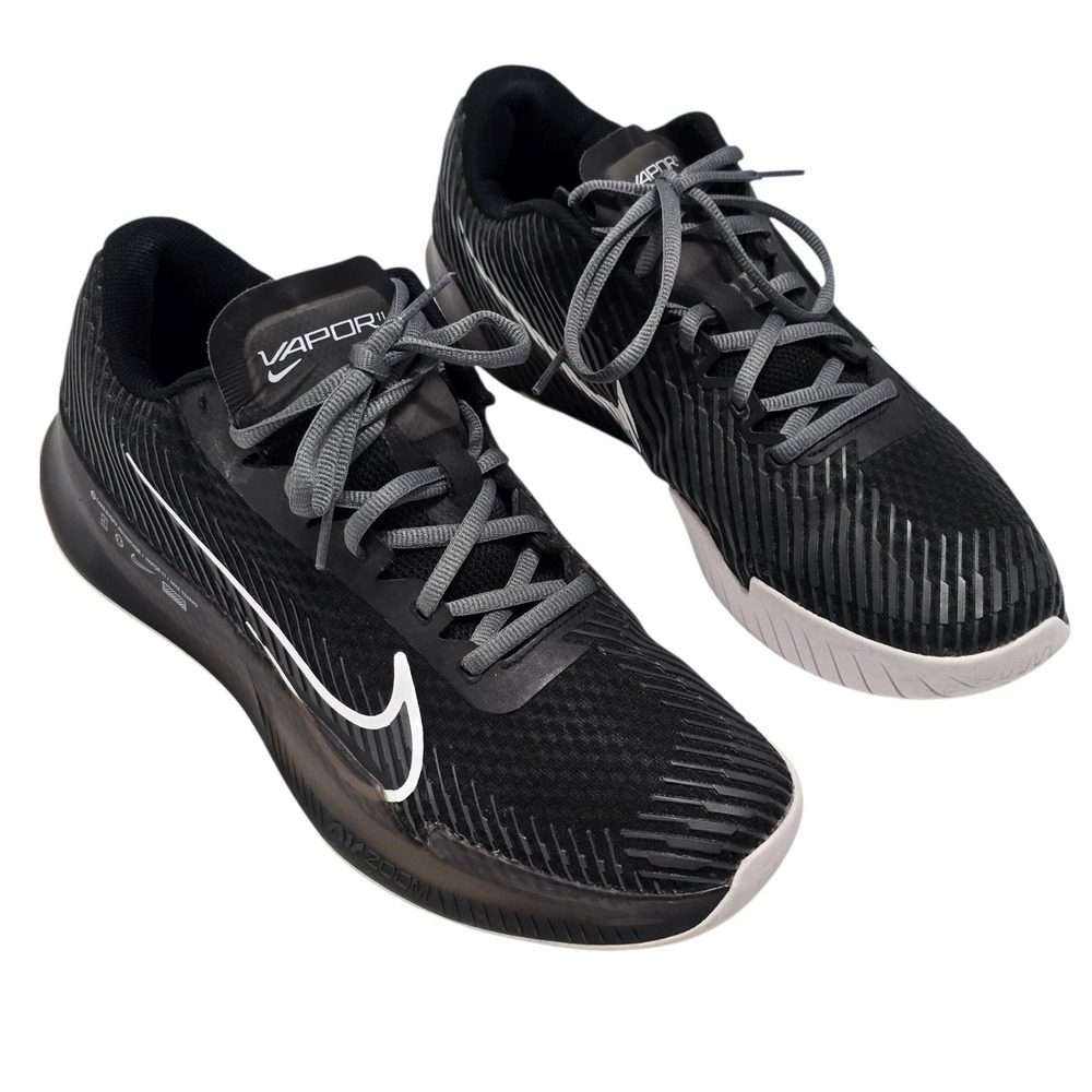 Nike Court Air Zoom Vapor 11 Tennis Shoes Black Silver DR6966-002 Mens 10.5